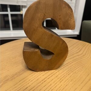 Wooden Letter S Home Decor